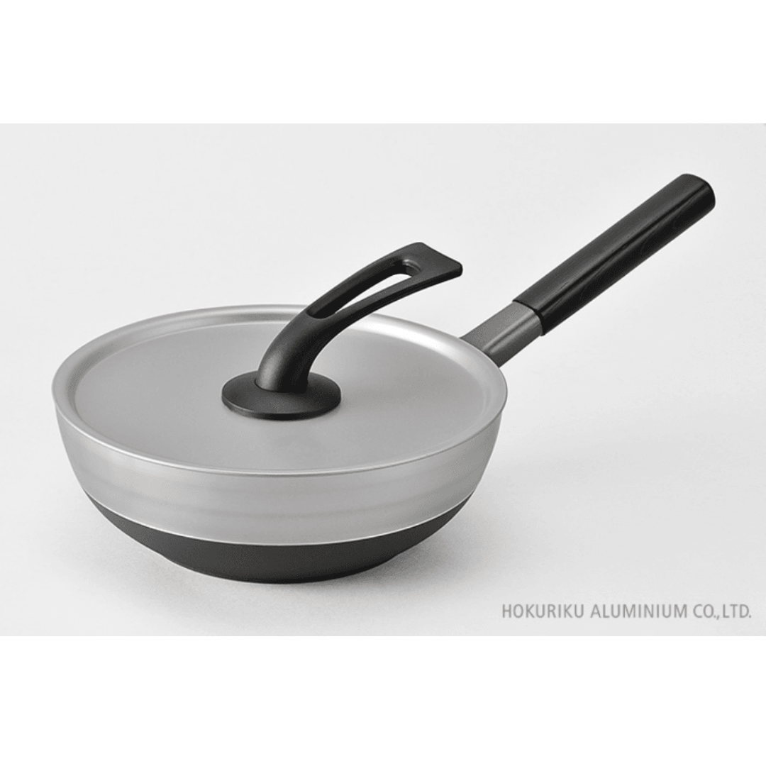 【預購】日本製 Hokuriku Alumi Marutto Pan 北陸鋁特氟龍不粘鍋 (24cm 帶蓋) - Cnjpkitchen ❤️ 🇯🇵日本廚具 家居生活雜貨店