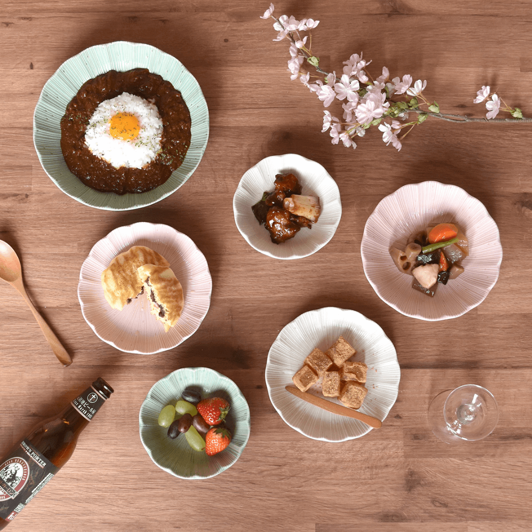 【預購】日本製 Rinka Nunome 復古花瓣美濃燒深餐盤 (22.1cm) - Cnjpkitchen ❤️ 🇯🇵日本廚具 家居生活雜貨店
