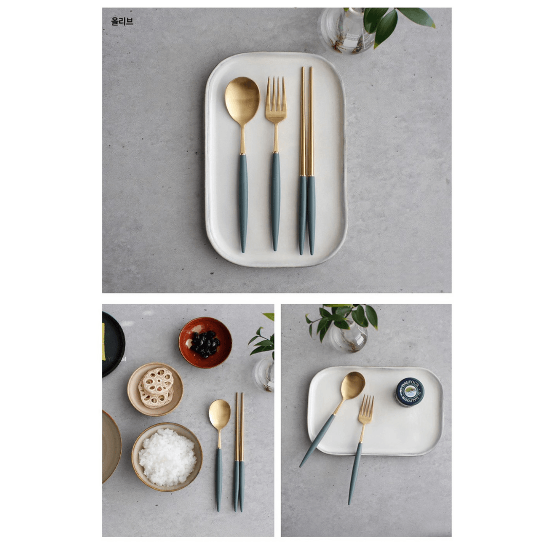 【預購】韓國製 BSF 18-10 不銹鋼 勺叉筷子套裝 (3入) - Cnjpkitchen ❤️ 🇯🇵日本廚具 家居生活雜貨店