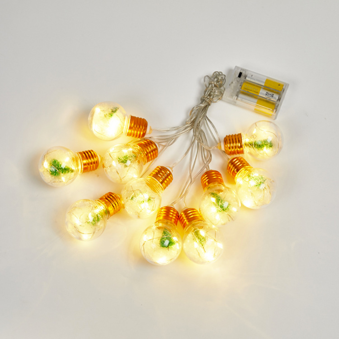 【現貨】聖誕節 松針紅果 LED銀色燈泡燈串 (4米)