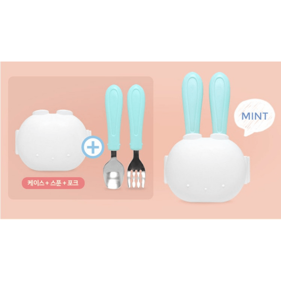 【預購】韓國製 幼兒不銹鋼兔仔勺叉餐具 - Cnjpkitchen ❤️ 🇯🇵日本廚具 家居生活雜貨店