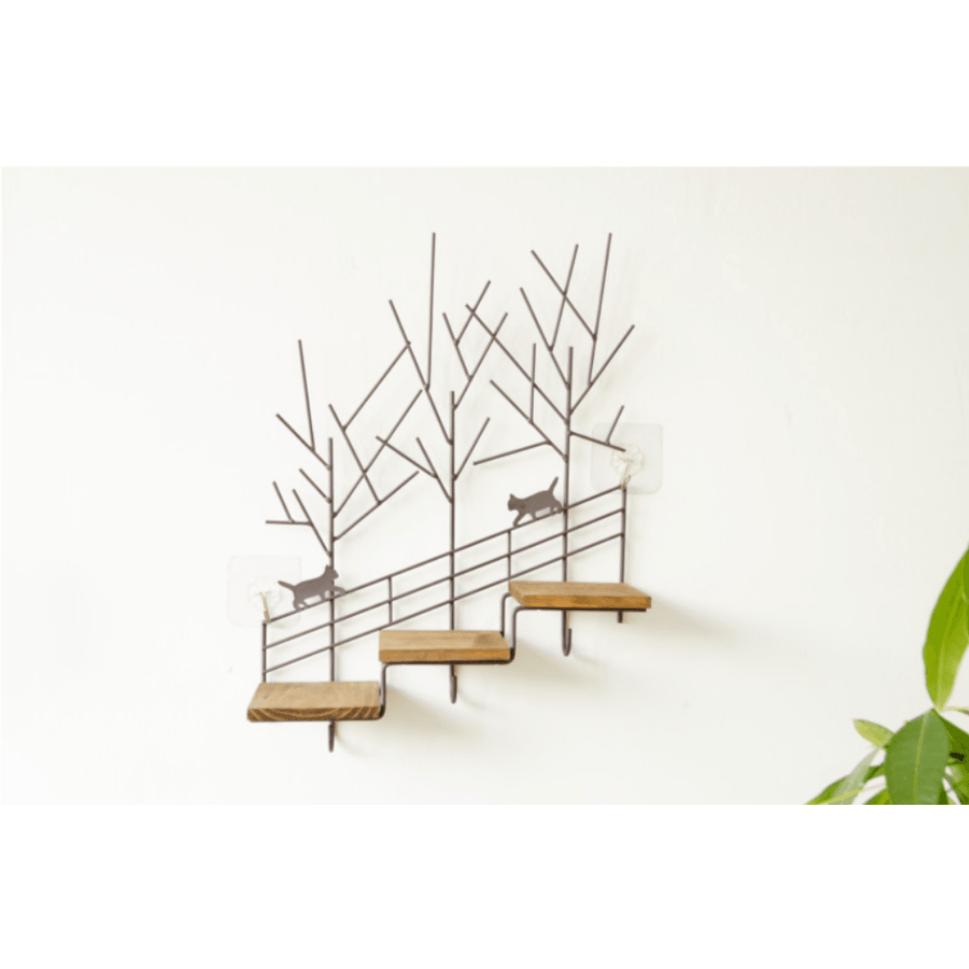 【預購】貓貓森林散步爬樓梯 掛壁置物鐵架 - Cnjpkitchen ❤️ 🇯🇵日本廚具 家居生活雜貨店