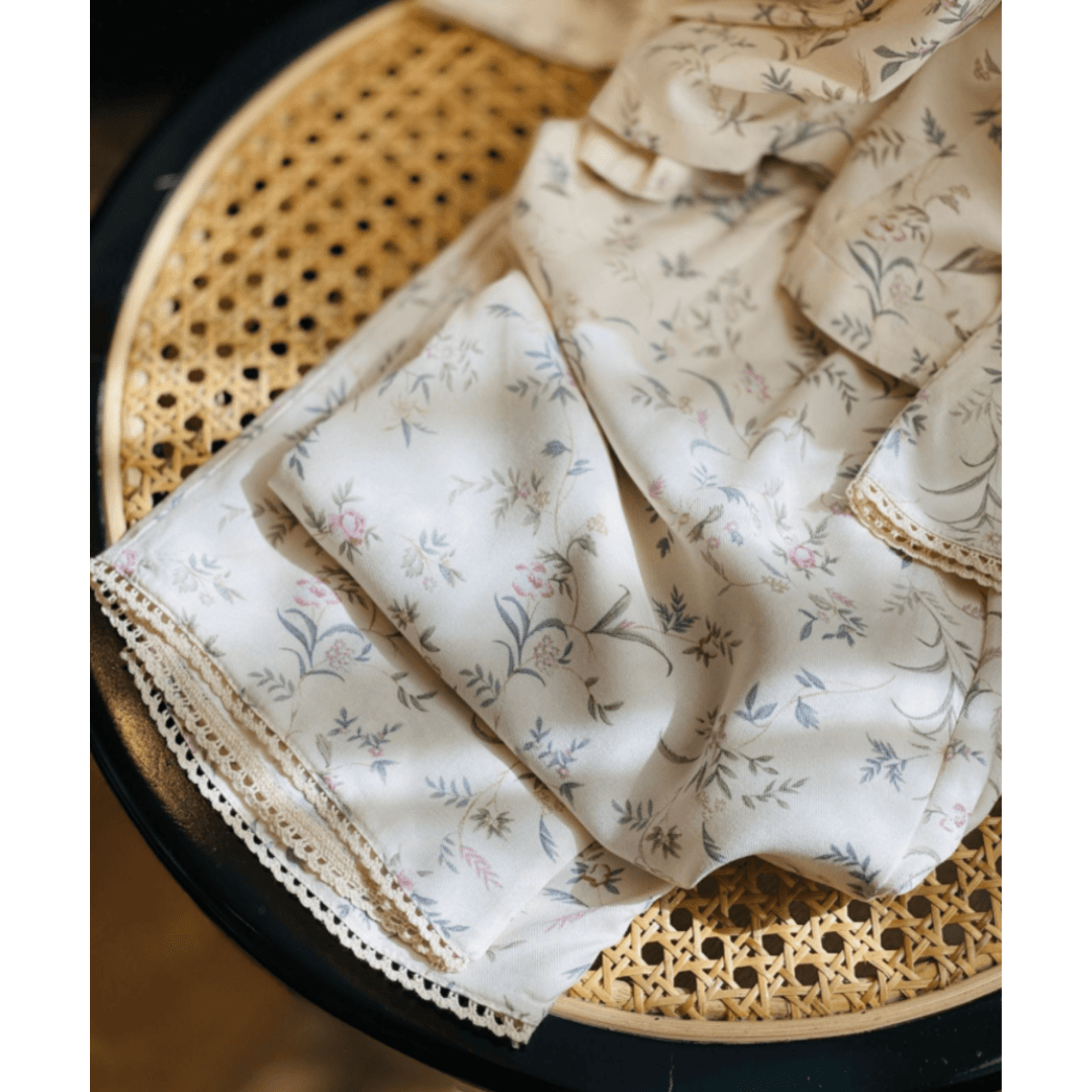 【預購】秋冬 溫柔薔薇碎花V領 長袖睡衣家居服套裝 - Cnjpkitchen ❤️ 🇯🇵日本廚具 家居生活雜貨店