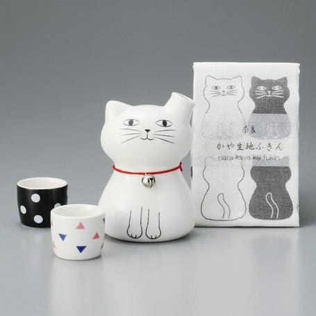【預購】日本進口 Neko Neko 貓貓清酒套裝連木盒 - Cnjpkitchen ❤️ 🇯🇵日本廚具 家居生活雜貨店
