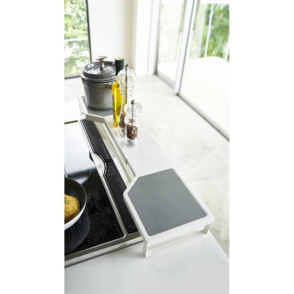 【預購】日本進口 YAMAZEN 山崎實業 可伸縮 廚房爐頭置物架 - Cnjpkitchen ❤️ 🇯🇵日本廚具 家居生活雜貨店