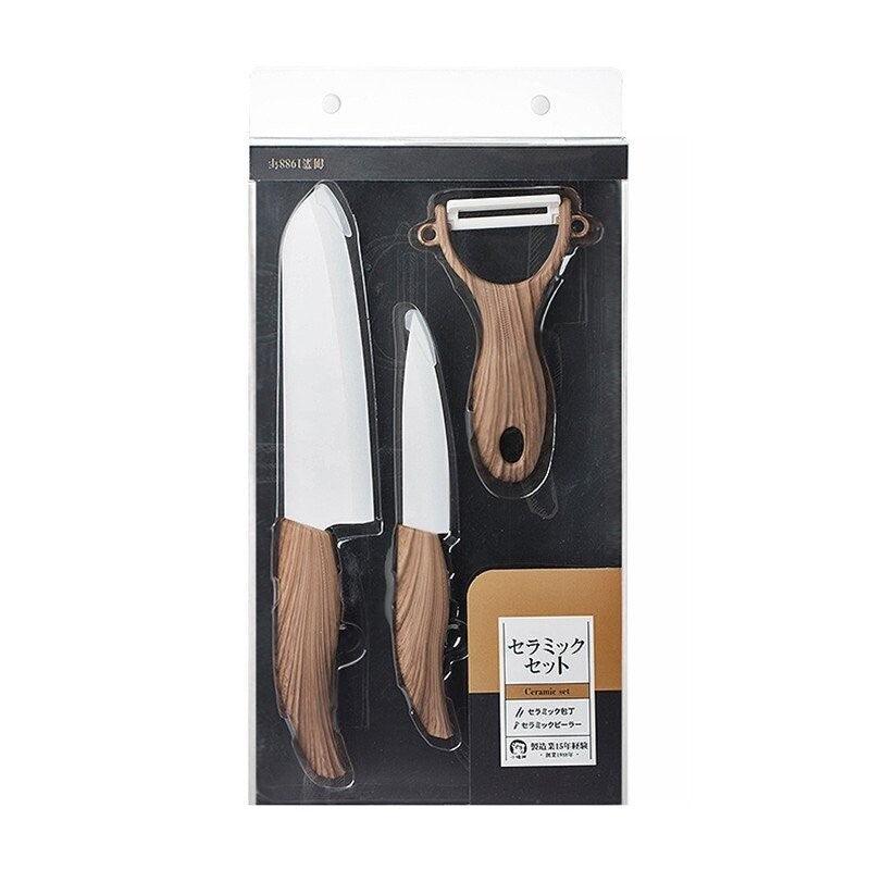 【預購】日本進口 Shimoyama 木紋陶瓷日本料理刀削皮器套裝 - Cnjpkitchen ❤️ 🇯🇵日本廚具 家居生活雜貨店