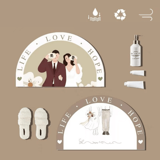 【預購】韓式新婚浴室防滑門口吸水地墊 - Cnjpkitchen ❤️ 🇯🇵日本廚具 家居生活雜貨店