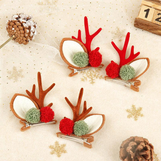 【預購】聖誕鹿造型頭飾 毛絨耳朵髮夾 - Cnjpkitchen ❤️ 🇯🇵日本廚具 家居生活雜貨店