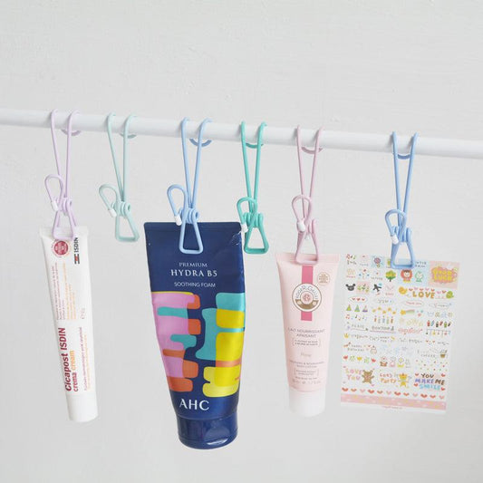 【預購】廚房浴室收納 馬卡龍色 / 不銹鋼 帶掛鉤長尾夾 - Cnjpkitchen ❤️ 🇯🇵日本廚具 家居生活雜貨店