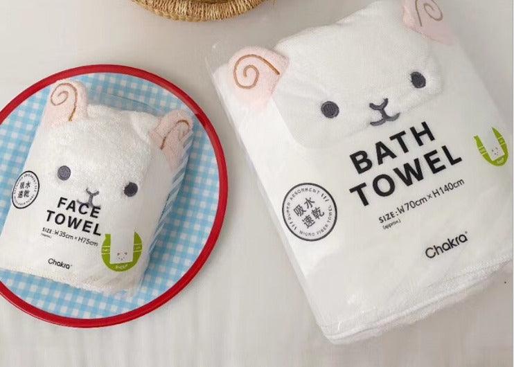 【預購】日本進口 Chakra Zooie 兒童卡通吸水速乾 浴巾/毛巾 - Cnjpkitchen ❤️ 🇯🇵日本廚具 家居生活雜貨店
