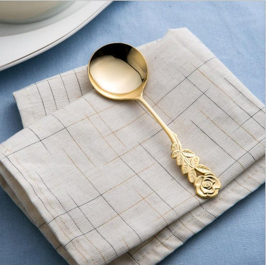 【預購】日本製 elfin 高桑金屬 不銹鋼鍍金玫瑰花餐具 - Cnjpkitchen ❤️ 🇯🇵日本廚具 家居生活雜貨店