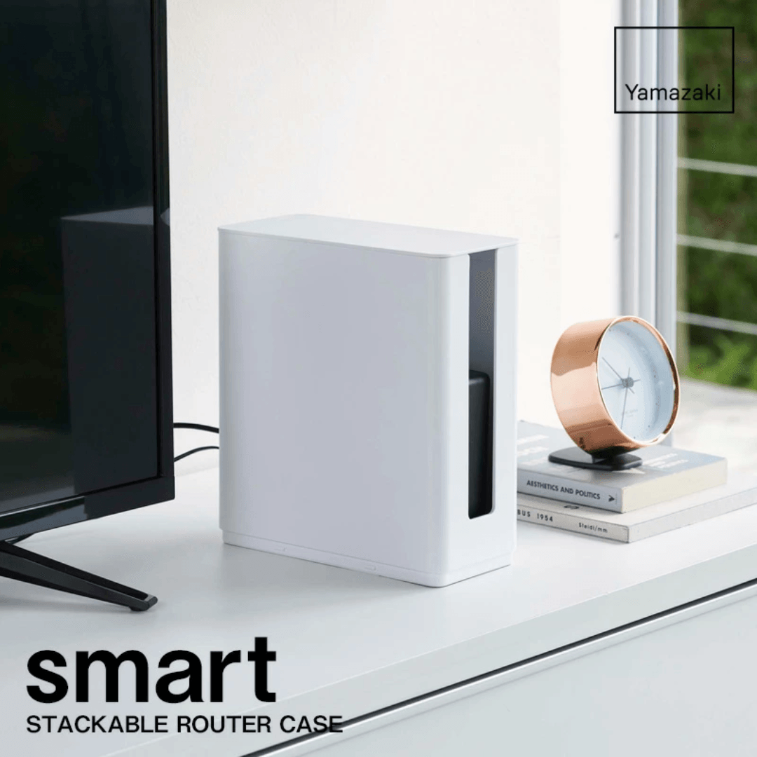 【預購】日本進口 山崎實業 YAMAZAKI SMART可堆疊 屏幕背面 路由器電線收納盒 - Cnjpkitchen ❤️ 🇯🇵日本廚具 家居生活雜貨店