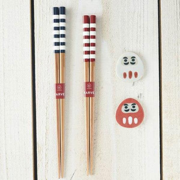 【預購】日本製 Nuri Daruma 達摩防滑筷子連筷架禮盒 - Cnjpkitchen ❤️ 🇯🇵日本廚具 家居生活雜貨店