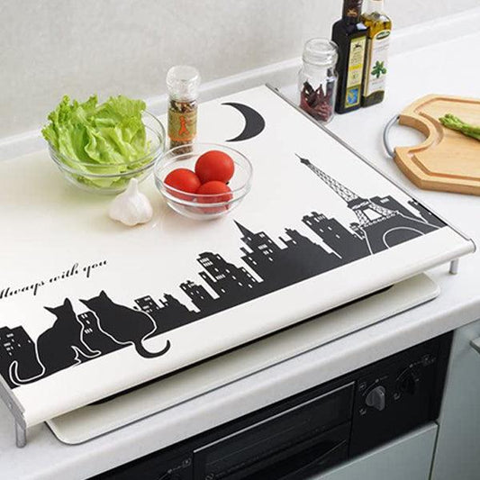 【預購】日本製 Yoshikawa 黑貓貓廚房燃氣台用蓋 / 擋油板 - Cnjpkitchen ❤️ 🇯🇵日本廚具 家居生活雜貨店