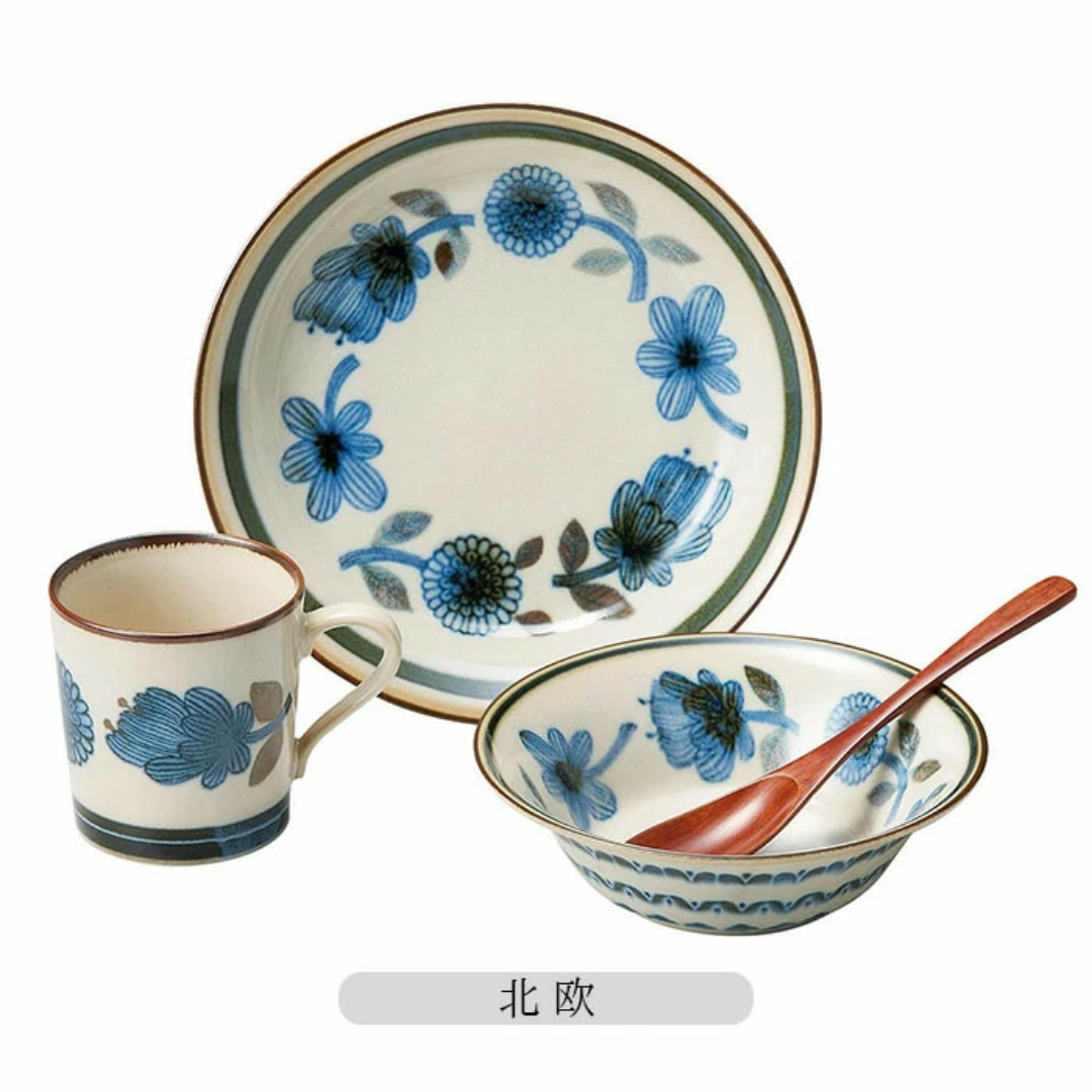 【預購】日本製 CLASICO 北歐風格美濃燒陶瓷餐碗禮盒套裝 (四件套)