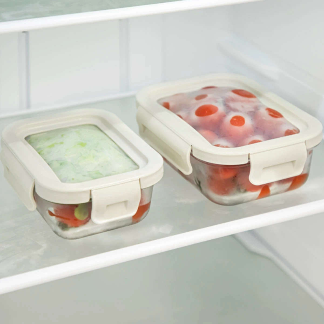 【預購】日本進口 &NE nikii 耐熱玻璃附可膨脹矽膠蓋食物盒 (370ml / 650ml)
