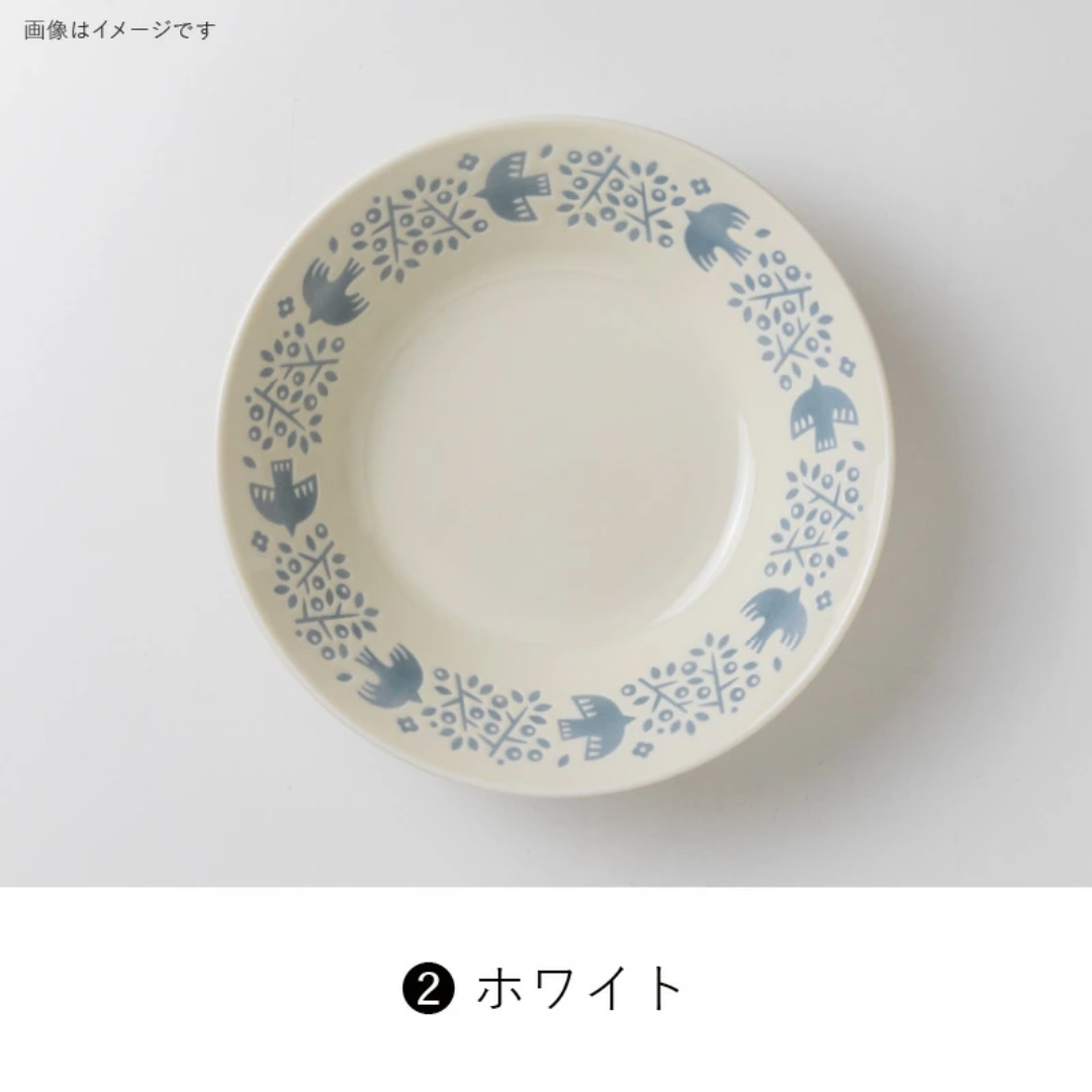 【預購】日本 Minorutouki LINTU 美濃燒 釉下彩 陶瓷小鳥深餐盤/餐碟