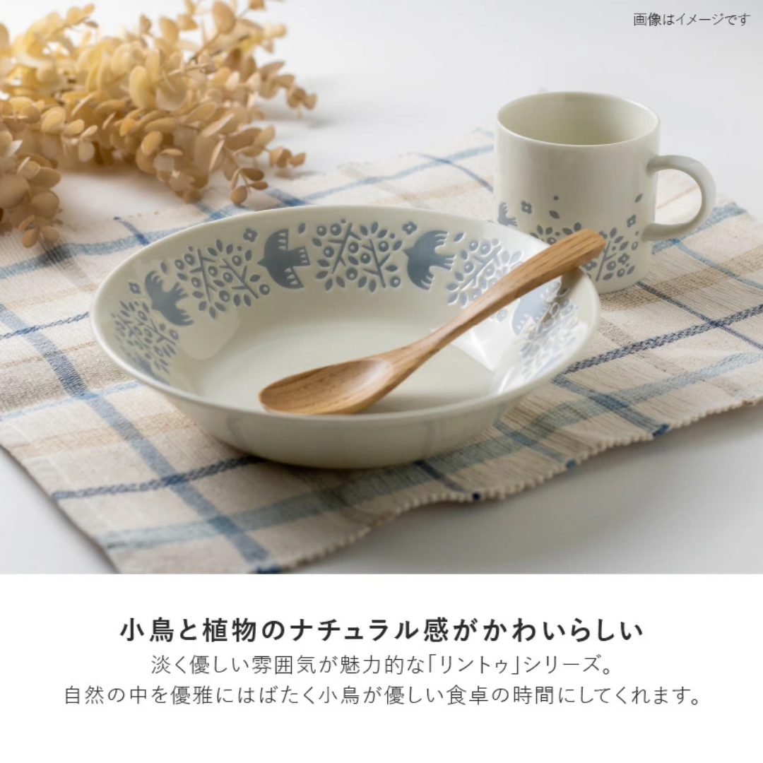 【預購】日本 Minorutouki LINTU 美濃燒 釉下彩 陶瓷小鳥深餐盤/餐碟