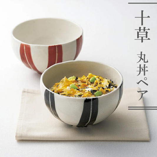 【預購】日本製 十草AWASAKA 美濃燒丸丼湯碗套裝 (2入)