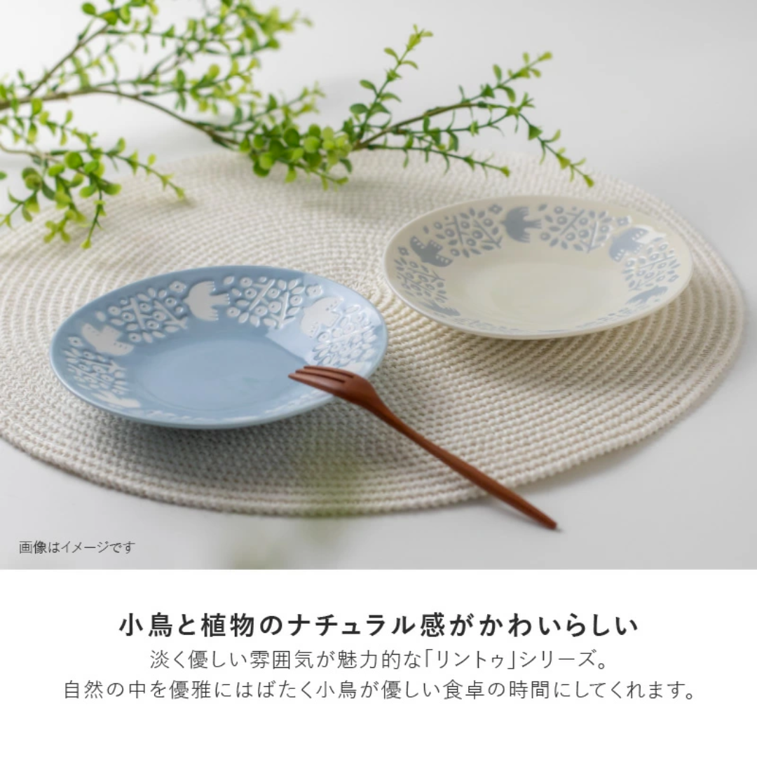 【預購】日本 Minorutouki LINTU 美濃燒 釉下彩 陶瓷小鳥深餐盤 /餐碟 / 餐碗 / 拉麵碗