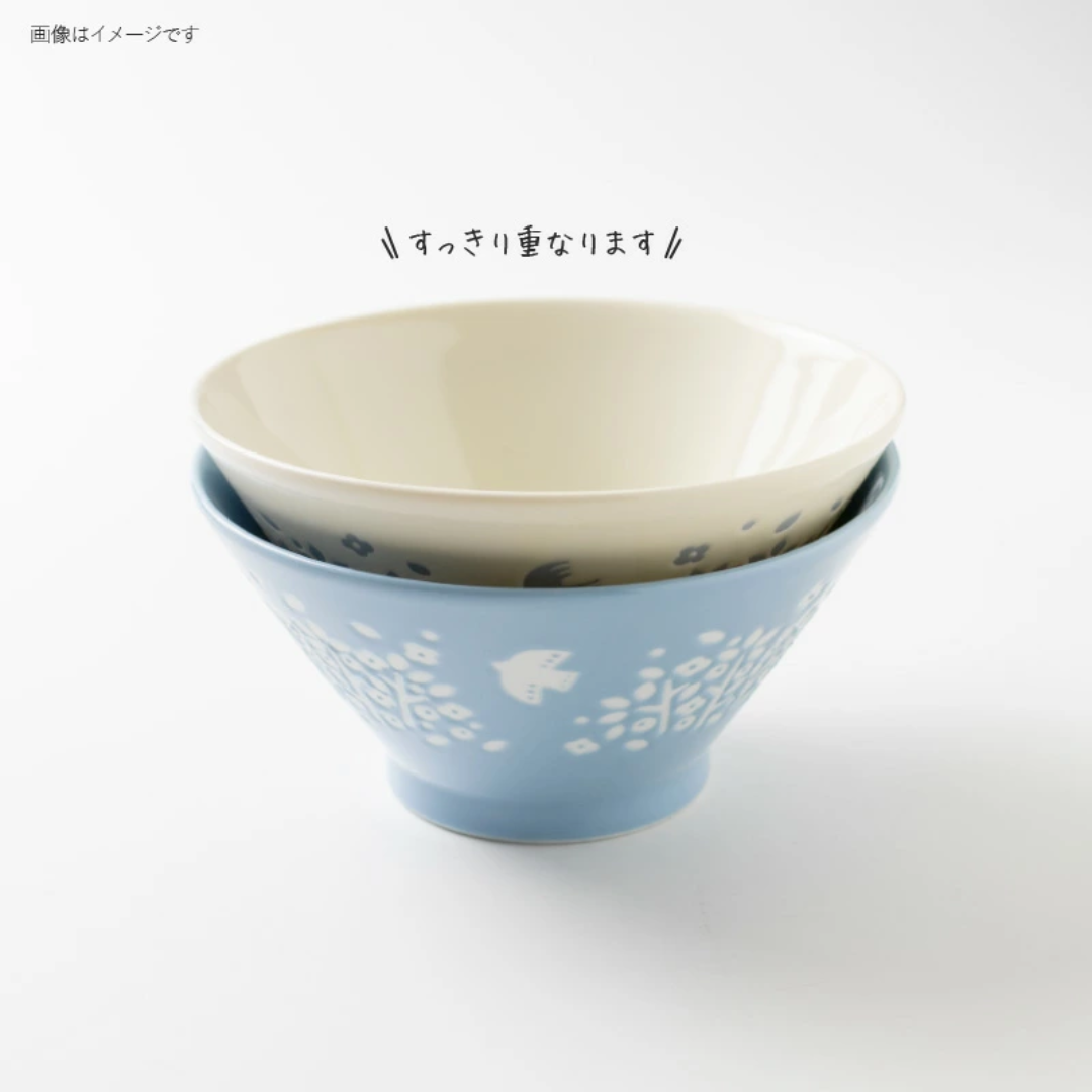 【預購】日本 Minorutouki LINTU 美濃燒 釉下彩 陶瓷小鳥深餐盤 /餐碟 / 餐碗 / 拉麵碗