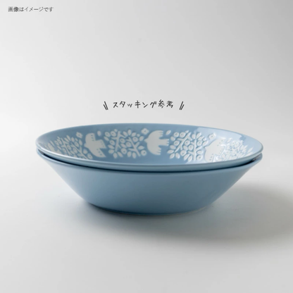 【預購】日本 Minorutouki LINTU 美濃燒 釉下彩 陶瓷小鳥深餐盤/餐碟