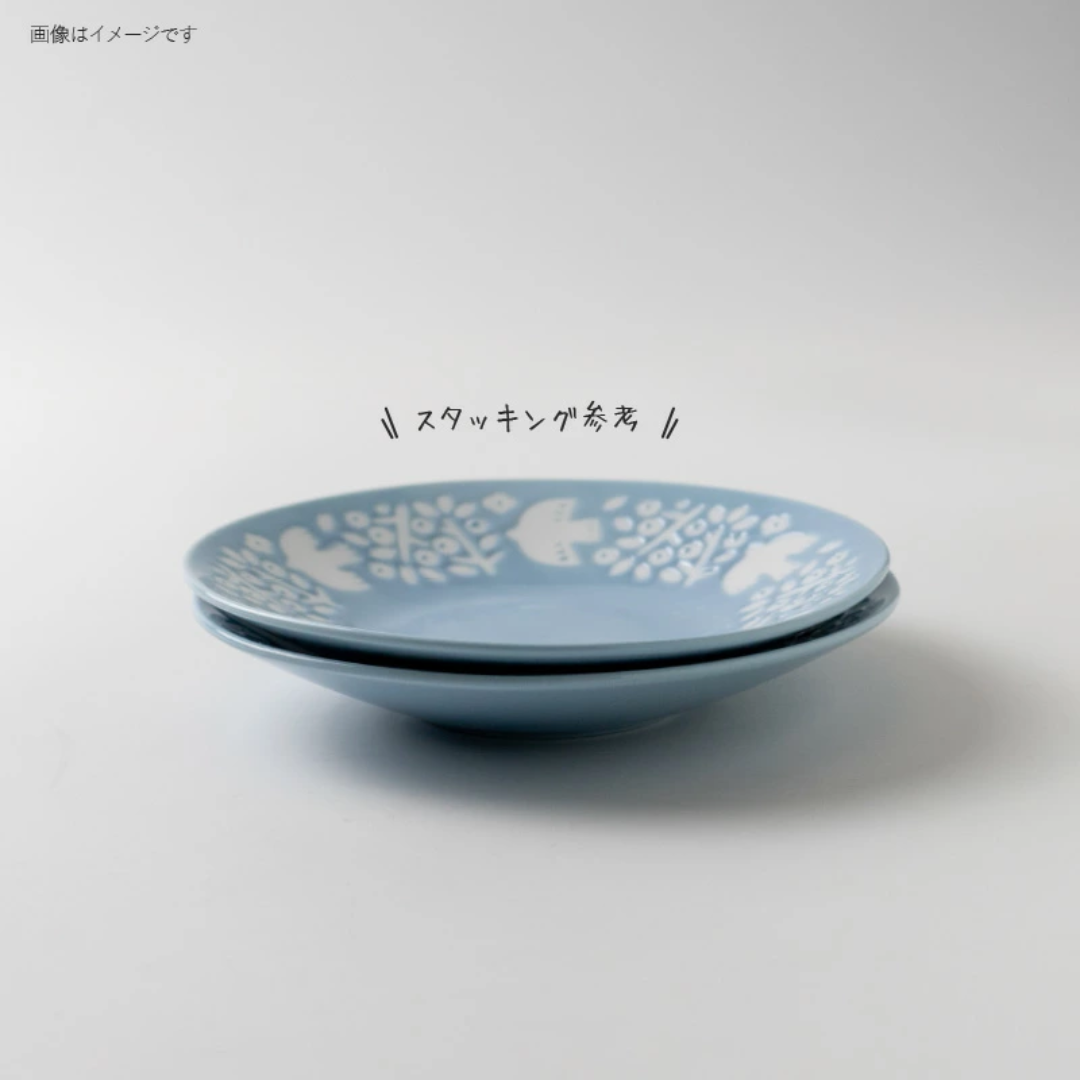 【預購】日本 Minorutouki LINTU 美濃燒 釉下彩 陶瓷小鳥深餐盤 /餐碟 / 餐碗 / 拉麵碗
