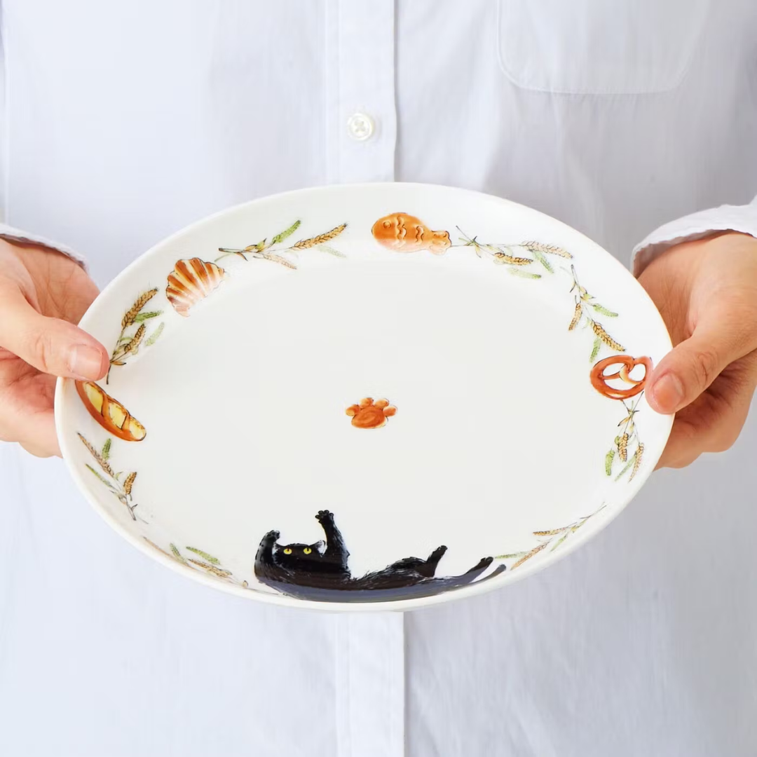 【預購】日本製 FELISSIMO 貓部 Haramichiyo老師繪畫 貓咪早餐深碗/餐碟