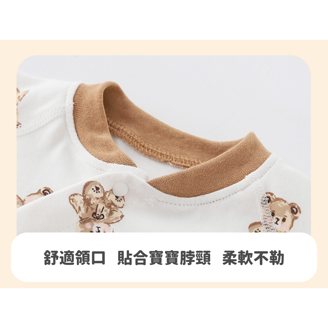 【現貨】冬季嬰兒超萌熊熊純棉連身衣