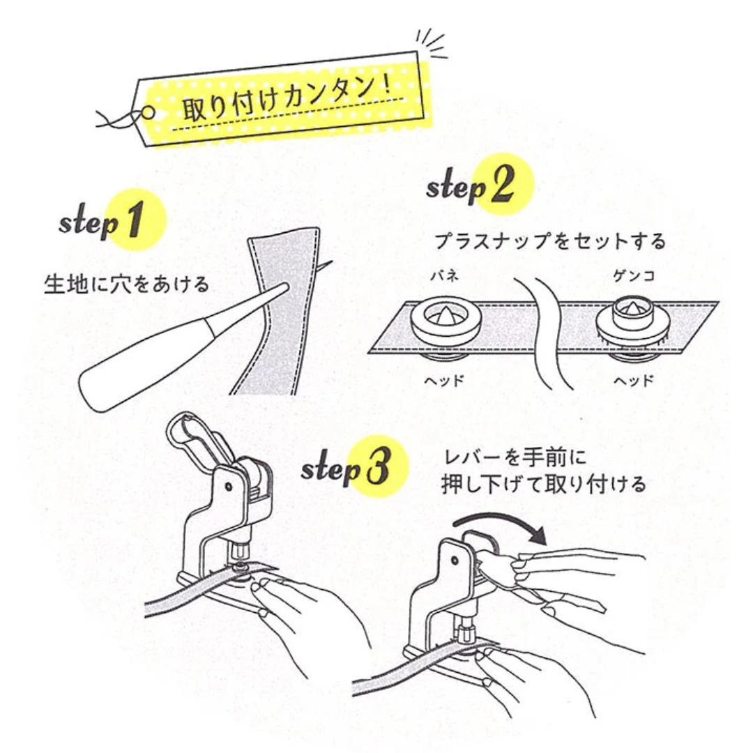 【預購】日本進口 KIYOHARA 桌上衣服塑膠暗鈕按鈕安裝免縫壓鈕機