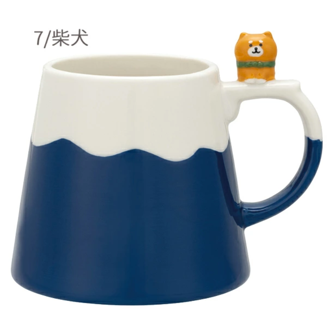 【預購】日本DECOLE 富士山造型達摩柴犬陶瓷馬克咖啡杯