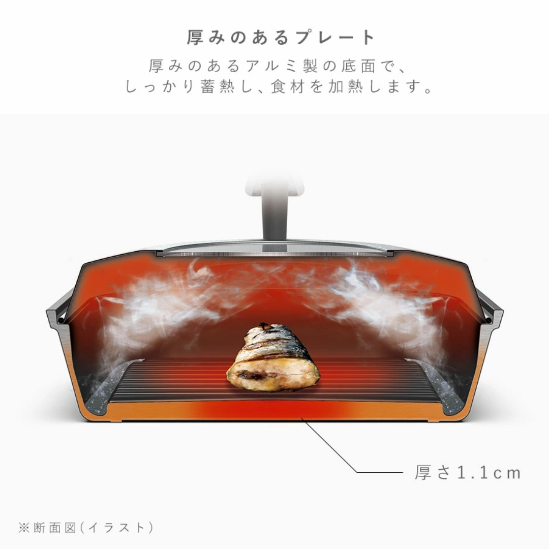 【預購】日本製 AUX Leye 多功能魚蔬菜蒸籠烤爐料理盤 (附軟木手套)