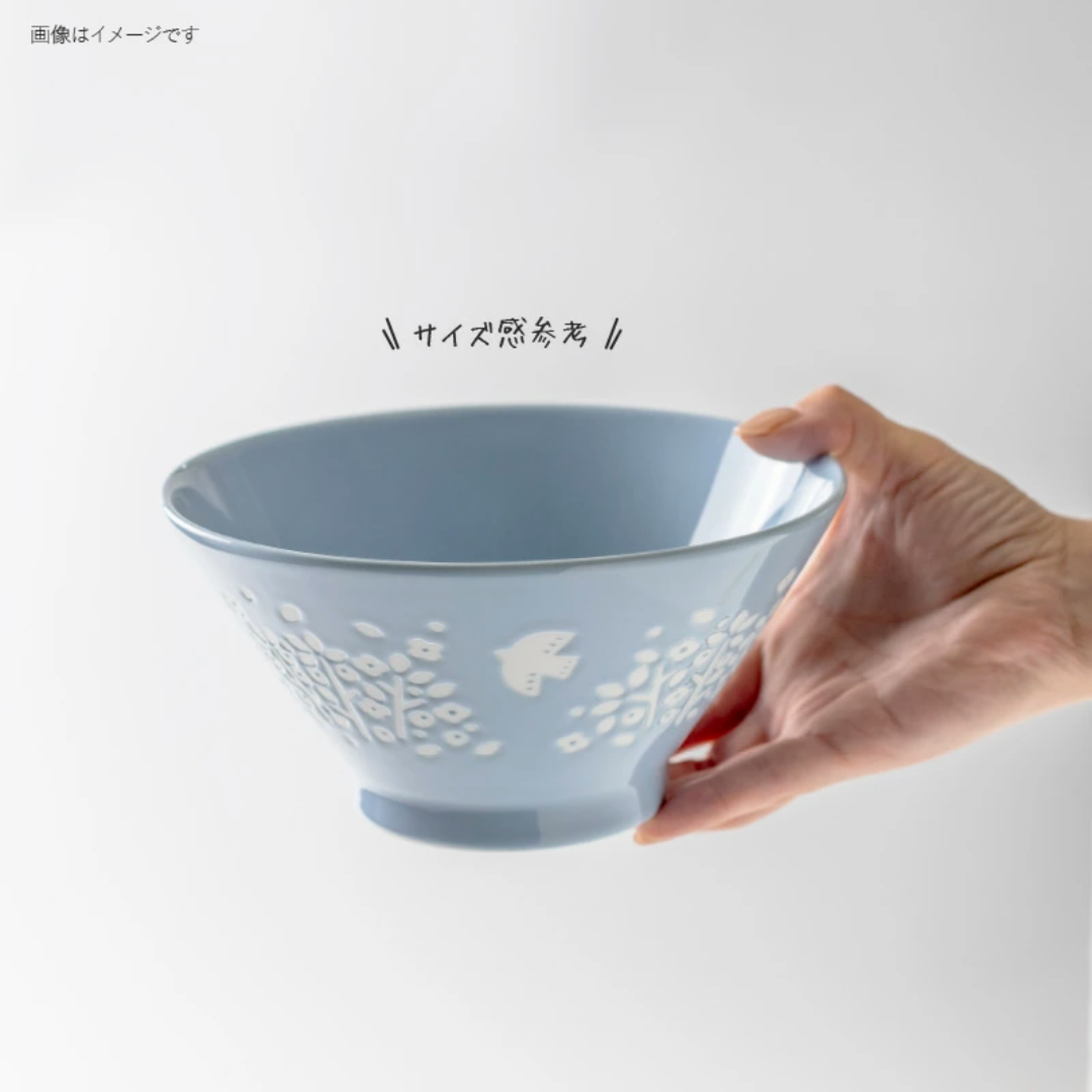 【預購】日本 Minorutouki LINTU 美濃燒 釉下彩 陶瓷小鳥深餐盤 /餐碟 / 餐碗 / 拉麵碗