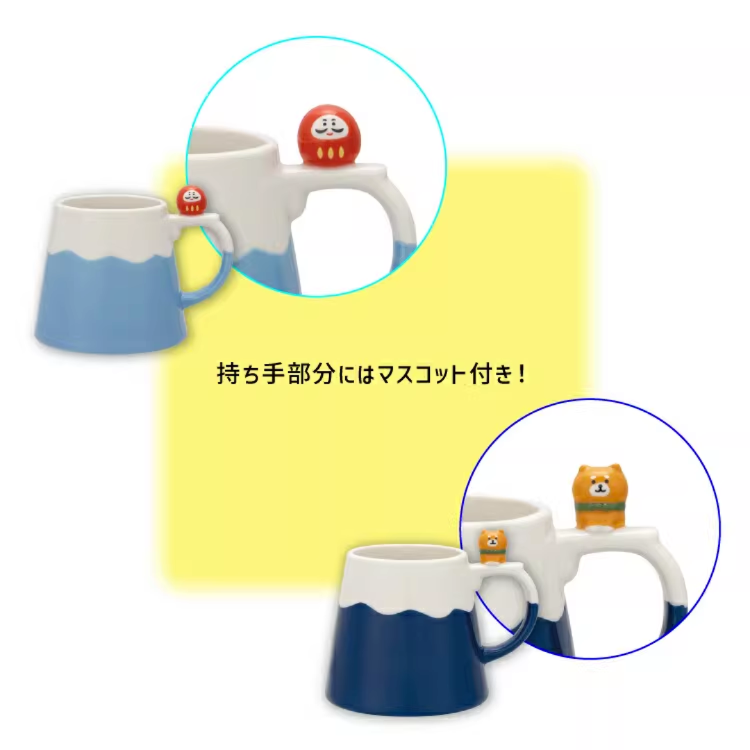 【預購】日本DECOLE 富士山造型達摩柴犬陶瓷馬克咖啡杯