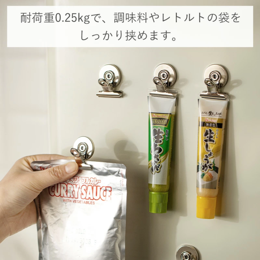 【預購】日本 Shimoyama 霜山 金屬磁吸圓形多功能留言牛頭夾 (12入)