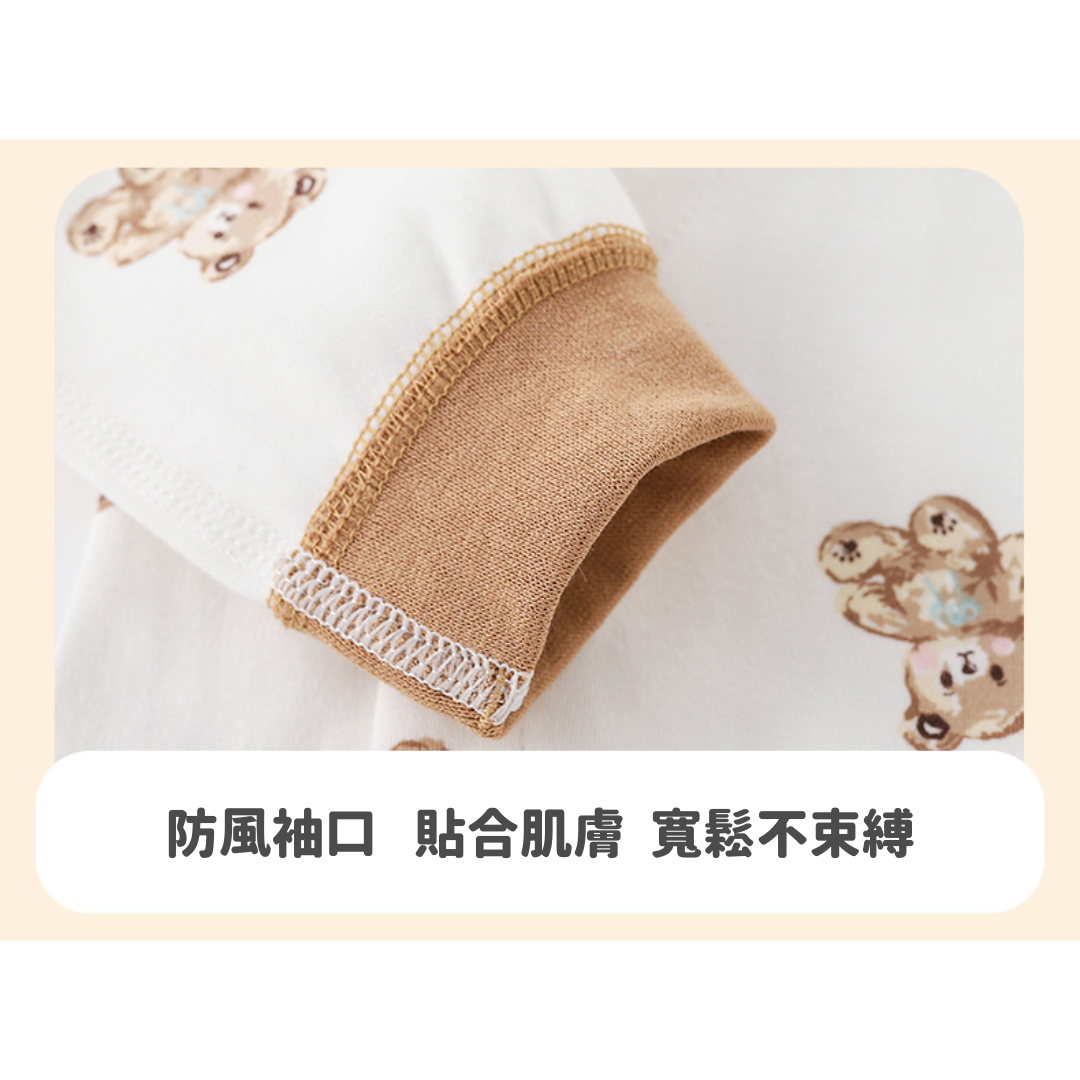 【現貨】冬季嬰兒超萌熊熊純棉連身衣