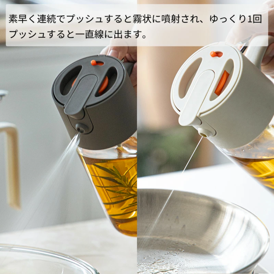 【預購】日本 霜山SHIMOYAMA 兩用雙頭防漏玻璃噴油瓶 (550ml)