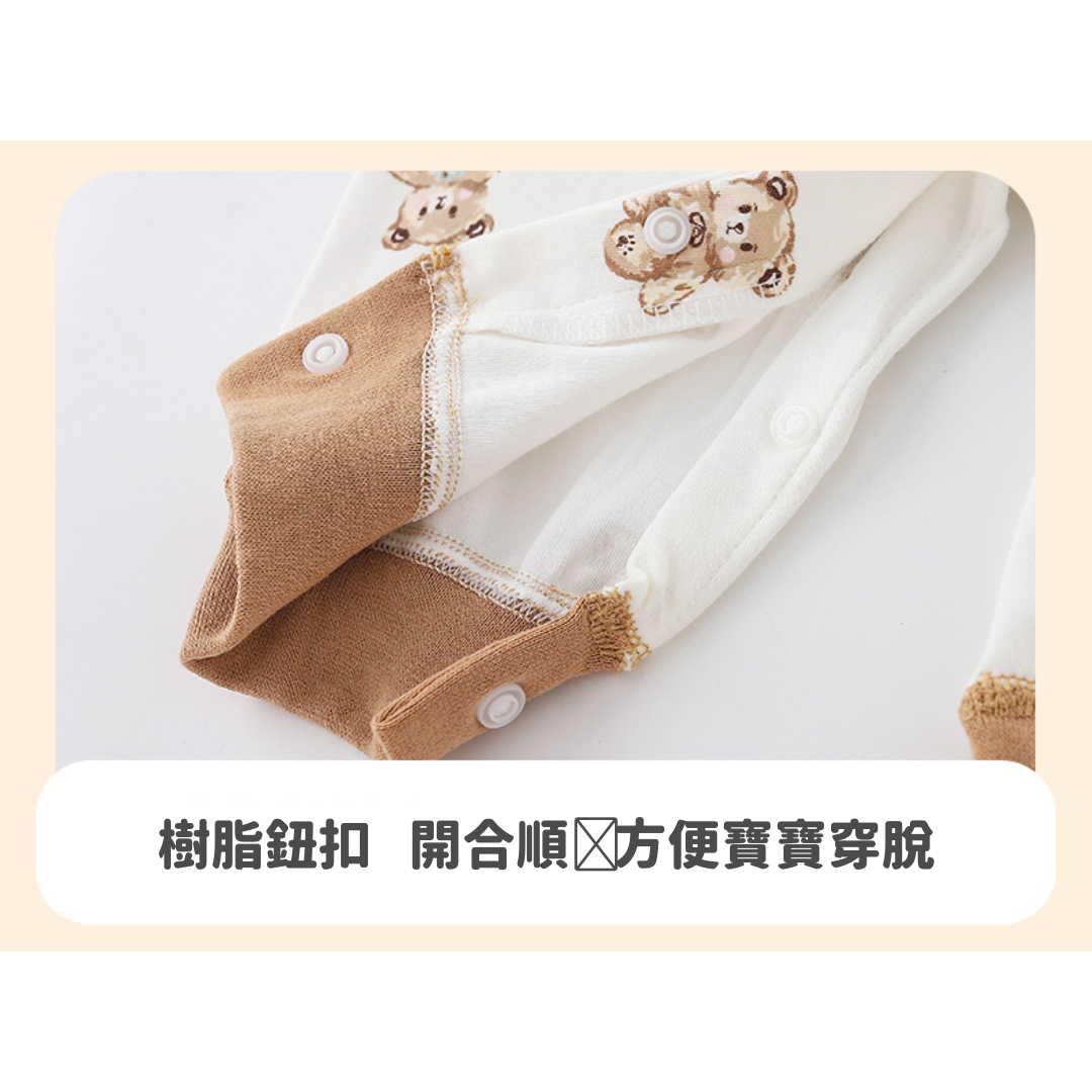 【現貨】冬季嬰兒超萌熊熊純棉連身衣