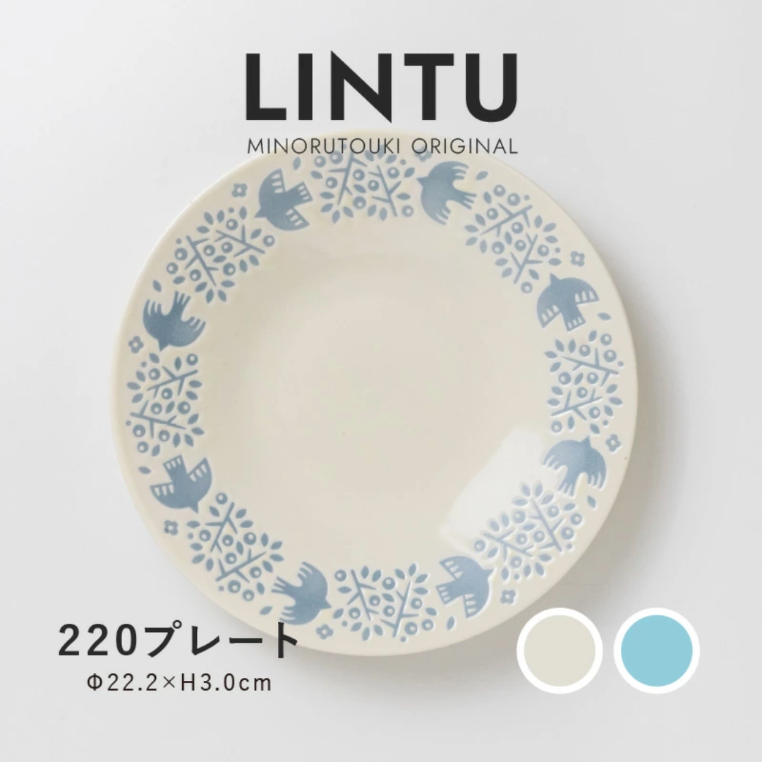 【預購】日本 Minorutouki LINTU 美濃燒 釉下彩 陶瓷小鳥深餐盤/餐碟