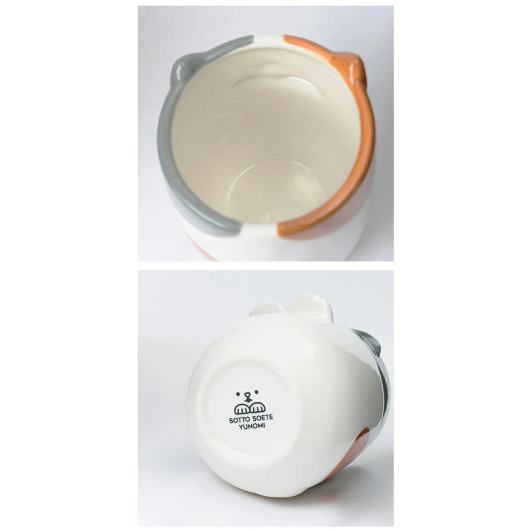 【預購】日本 DECOLE 三色貓柴犬兔仔 立體托手手造型陶瓷茶杯