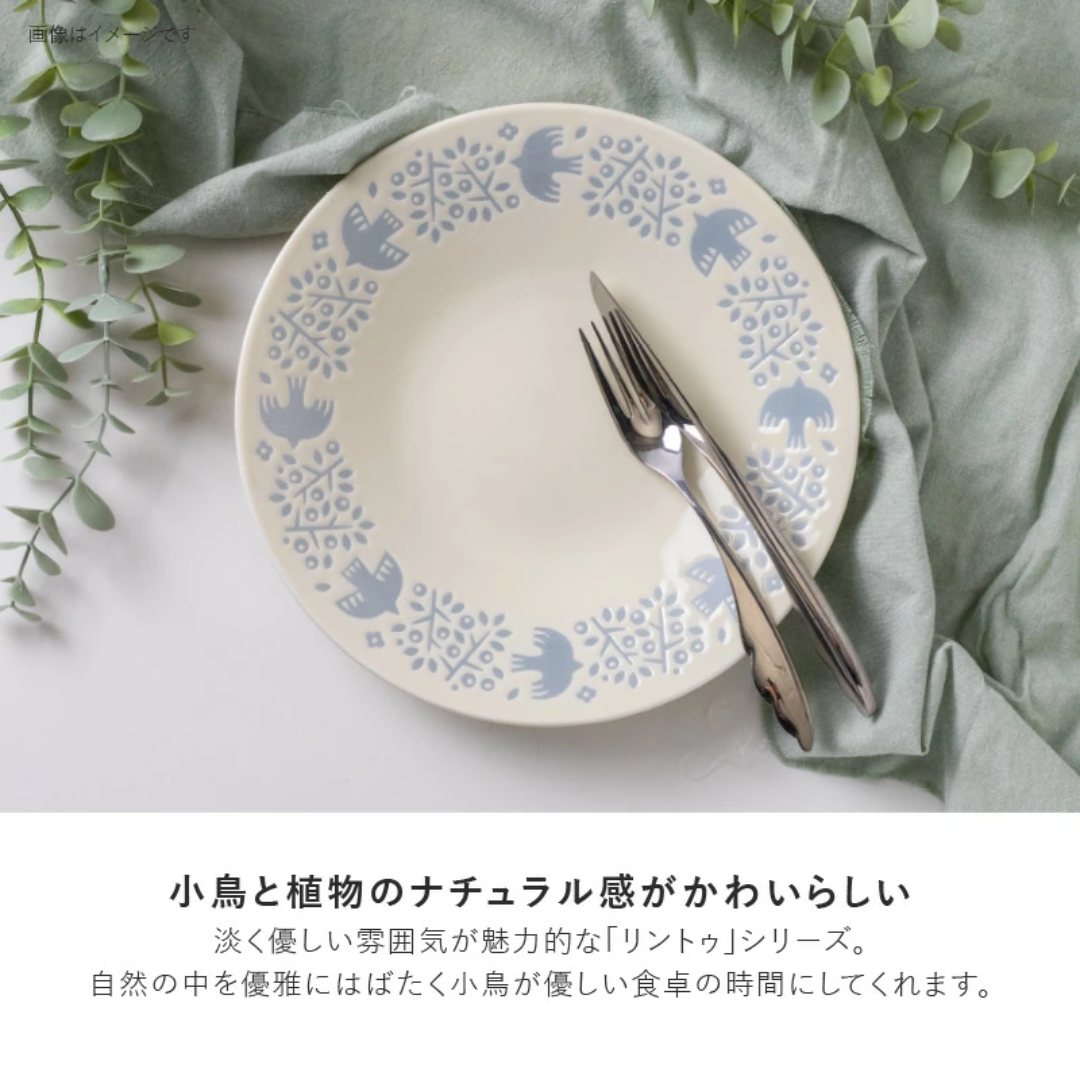 【預購】日本 Minorutouki LINTU 美濃燒 釉下彩 陶瓷小鳥深餐盤/餐碟