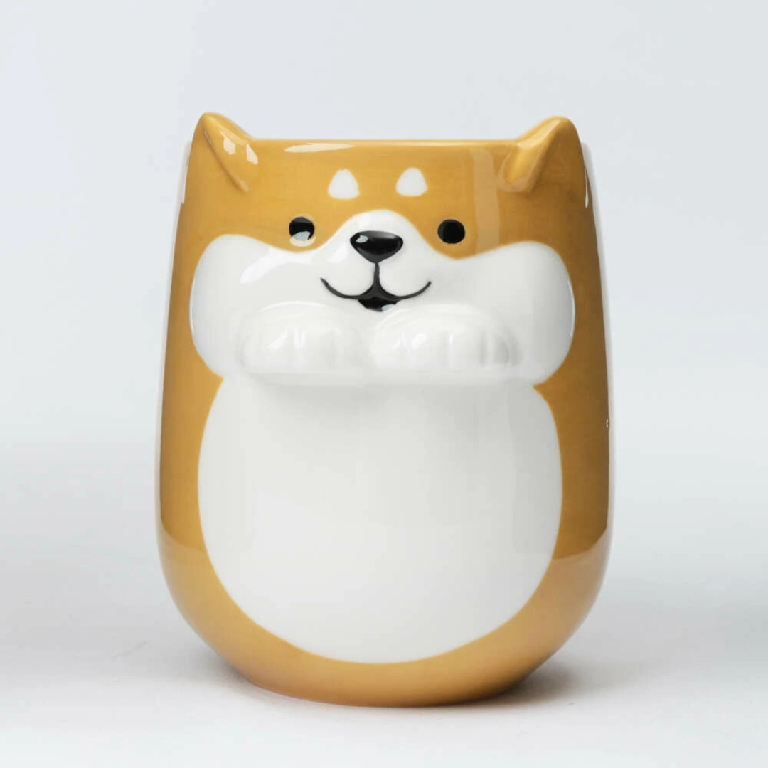 【預購】日本 DECOLE 三色貓柴犬兔仔 立體托手手造型陶瓷茶杯