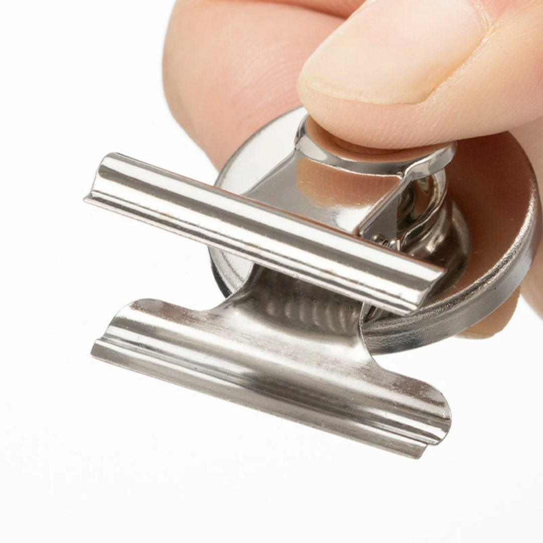 【預購】日本 Shimoyama 霜山 金屬磁吸圓形多功能留言牛頭夾 (12入)