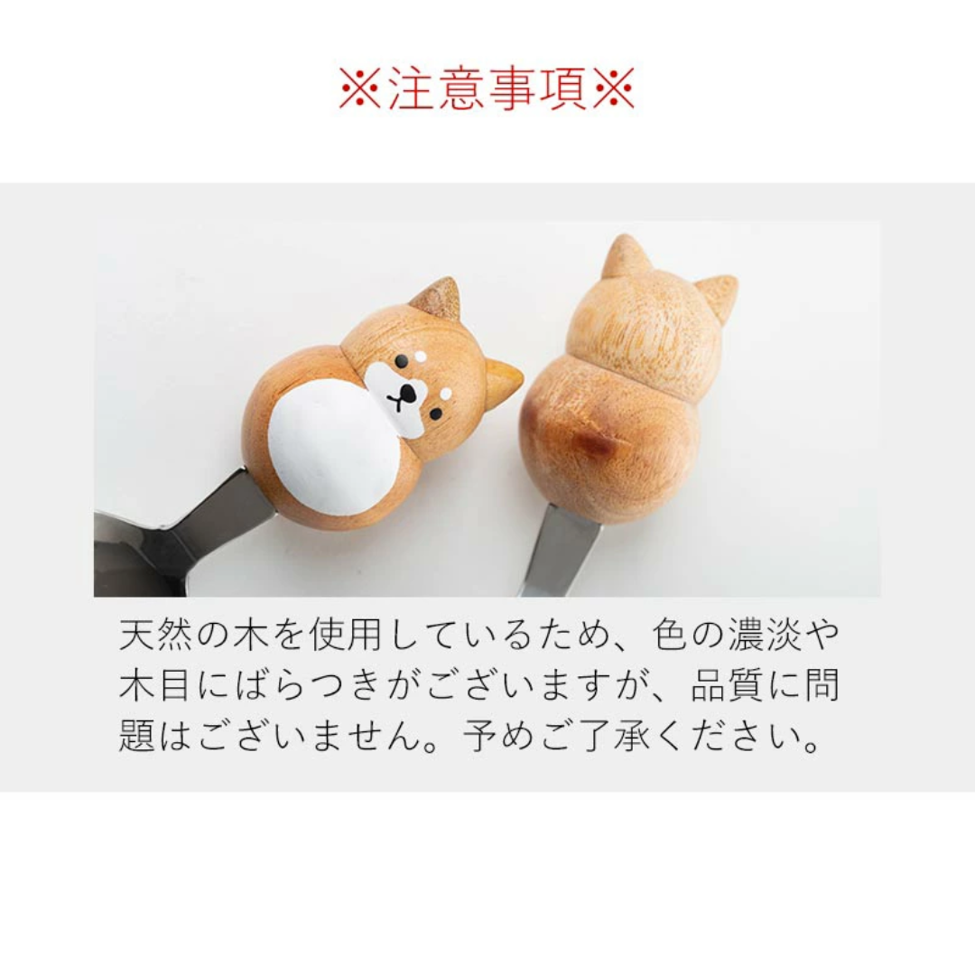 【預購】日本製 Fluffy Plumpy 小朋友輔食 可用立體貓貓柴犬天然木叉勺套裝