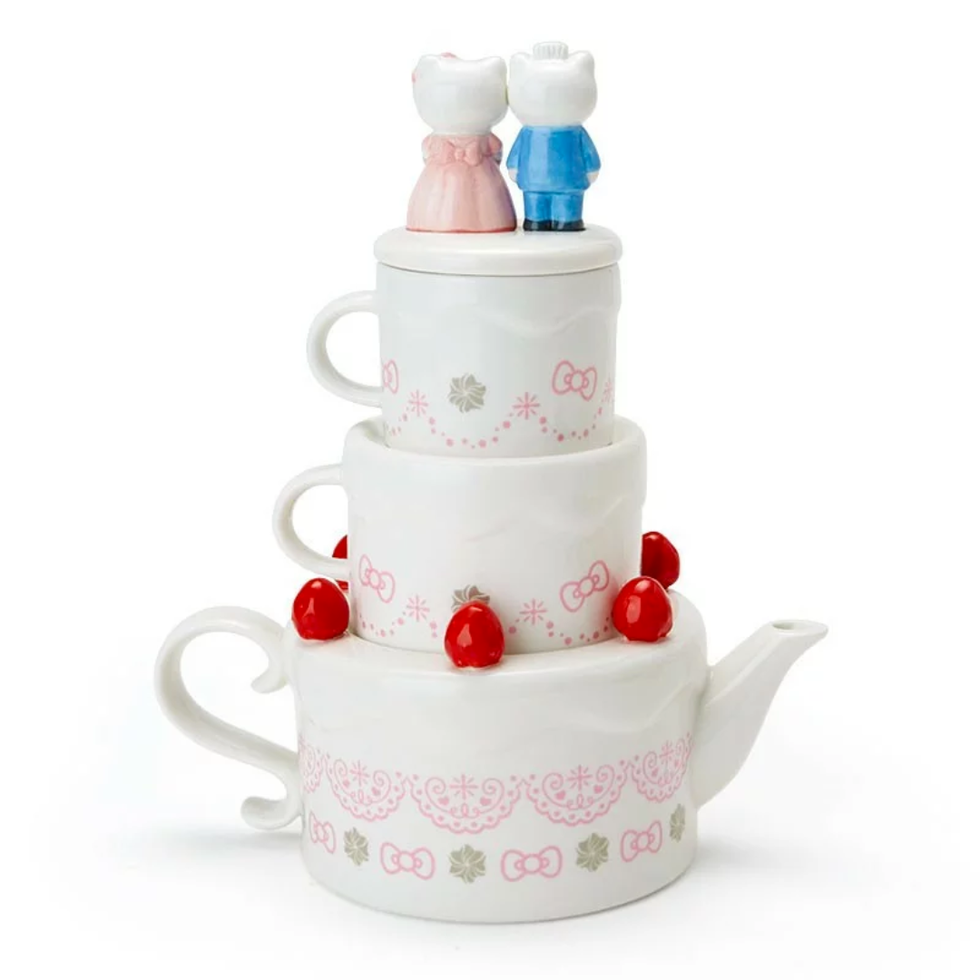 【預購】日本 Sanrio Hello Kitty Dear Daniel 結婚情侶茶壺茶杯禮盒