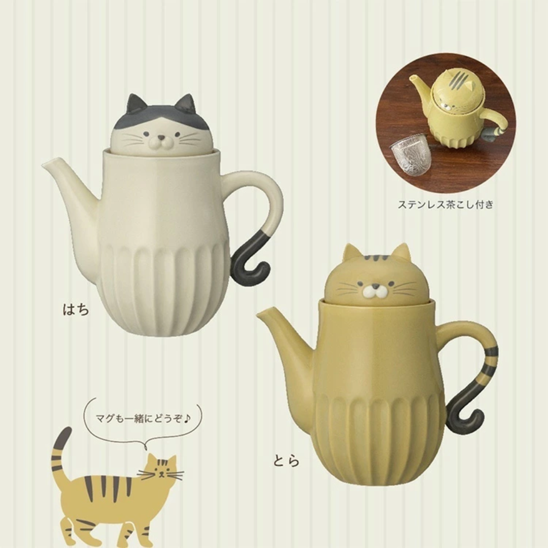 【預購】日本DECOLE Shinogi Cat 貓貓陶瓷茶壺馬克杯 咖啡杯茶杯套裝