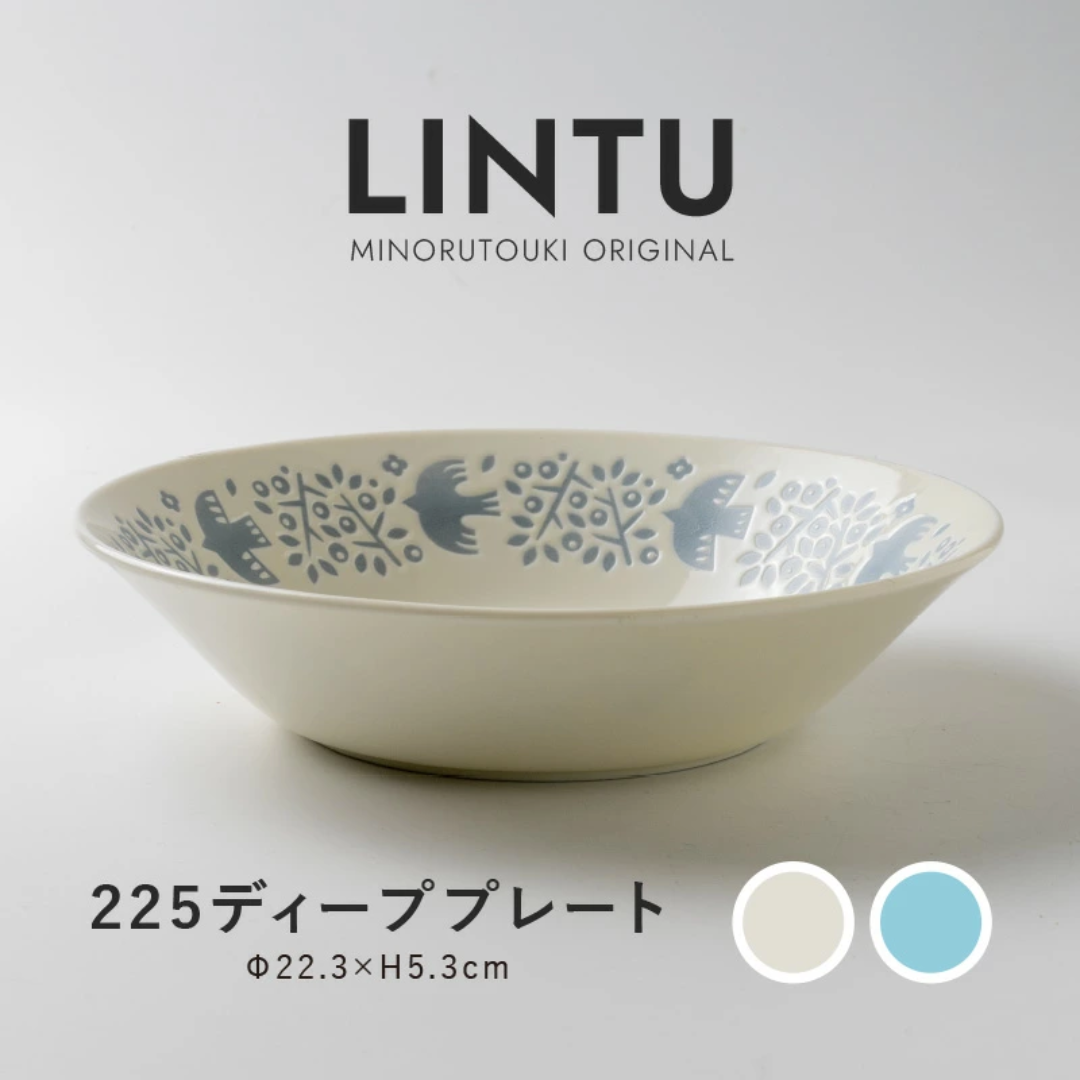 【預購】日本 Minorutouki LINTU 美濃燒 釉下彩 陶瓷小鳥深餐盤/餐碟