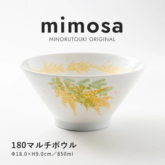 【預購】日本製 Minorutouki mimosa 美濃燒陶瓷拉麵湯碗 / 深餐盤