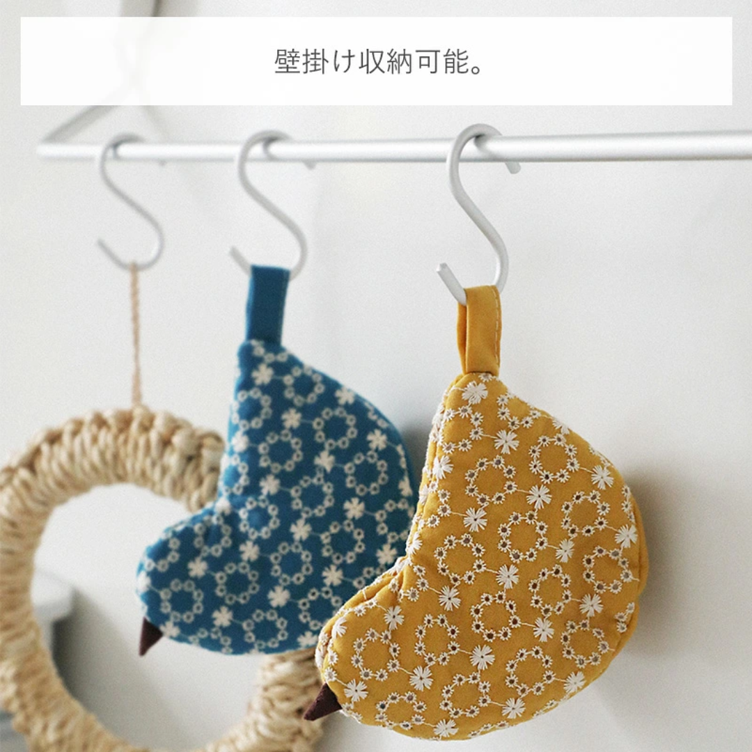 【預購】日本霜山 SHIMOYAMA 日系小鳥刺繡隔熱手套 隔熱夾 防燙夾 (附掛繩)