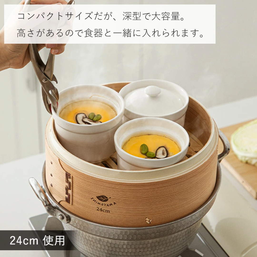 【預購】日本霜山 SHIMOYAMA 天然竹製中華蒸籠 (附蓋)